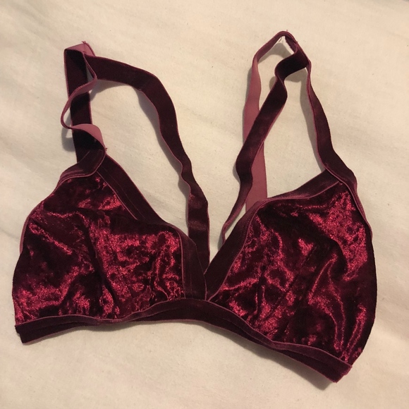 LF Other - Emma & Sam Burgundy Velvet Bralette (NWOT)